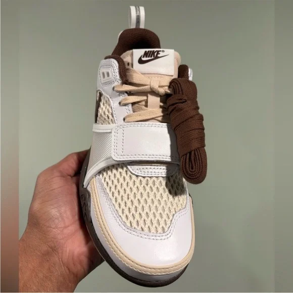 Cactus Jack by Travis Scott White and Brown Sneakers - Picture 6 of 12